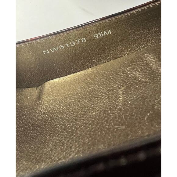 NWOT Stuart Weitzman Tortoise Shell Patent Leather Peep Toe Platform Pumps 9.5M - Picture 9 of 10